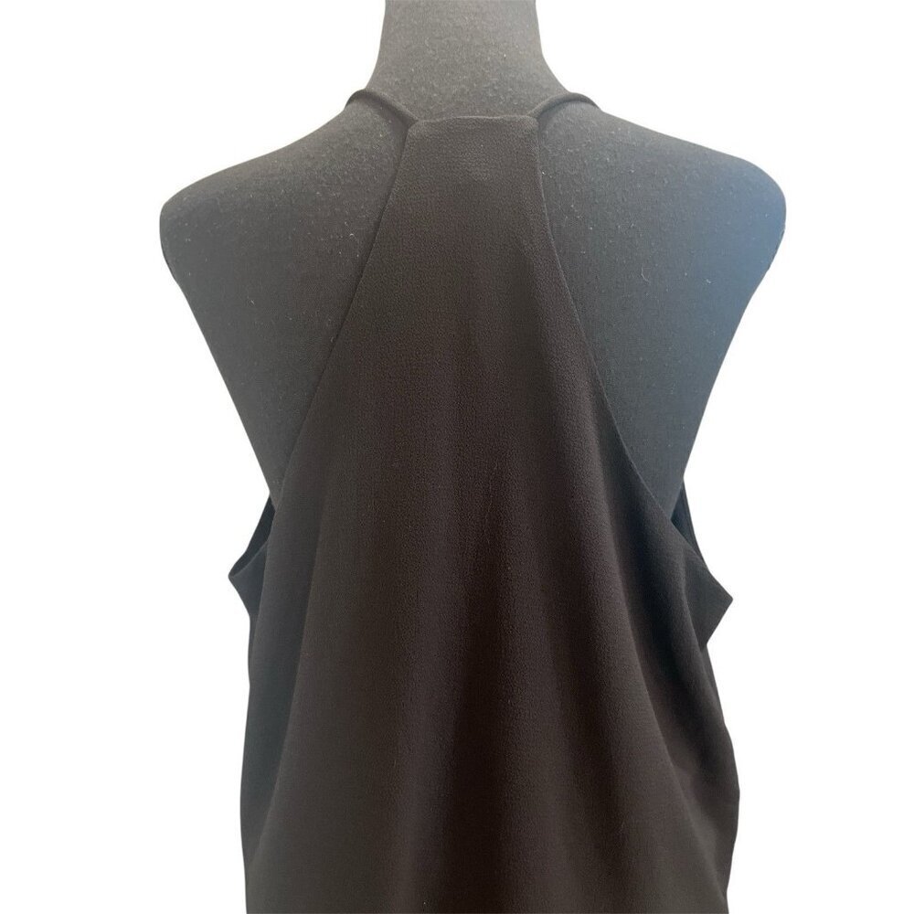 Tyche Textured Solid Double Notch Cami Top Black … - image 5